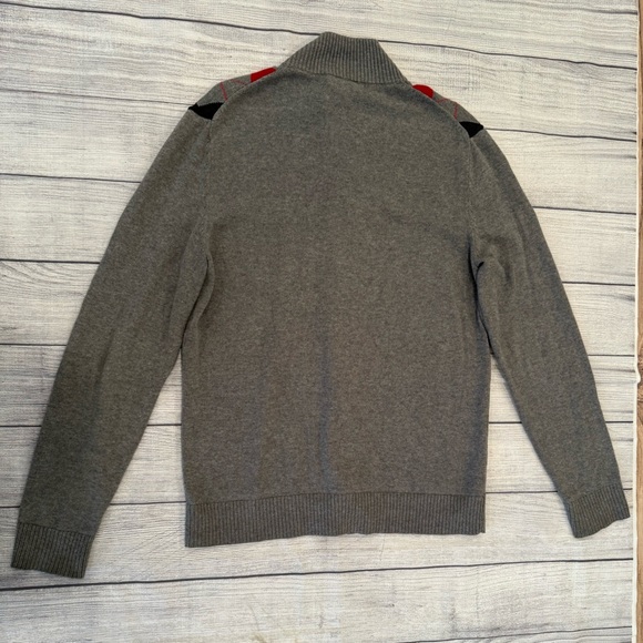 INC men Gray and Red Argyle Zip Up Sweater/size M - Picture 5 of 7